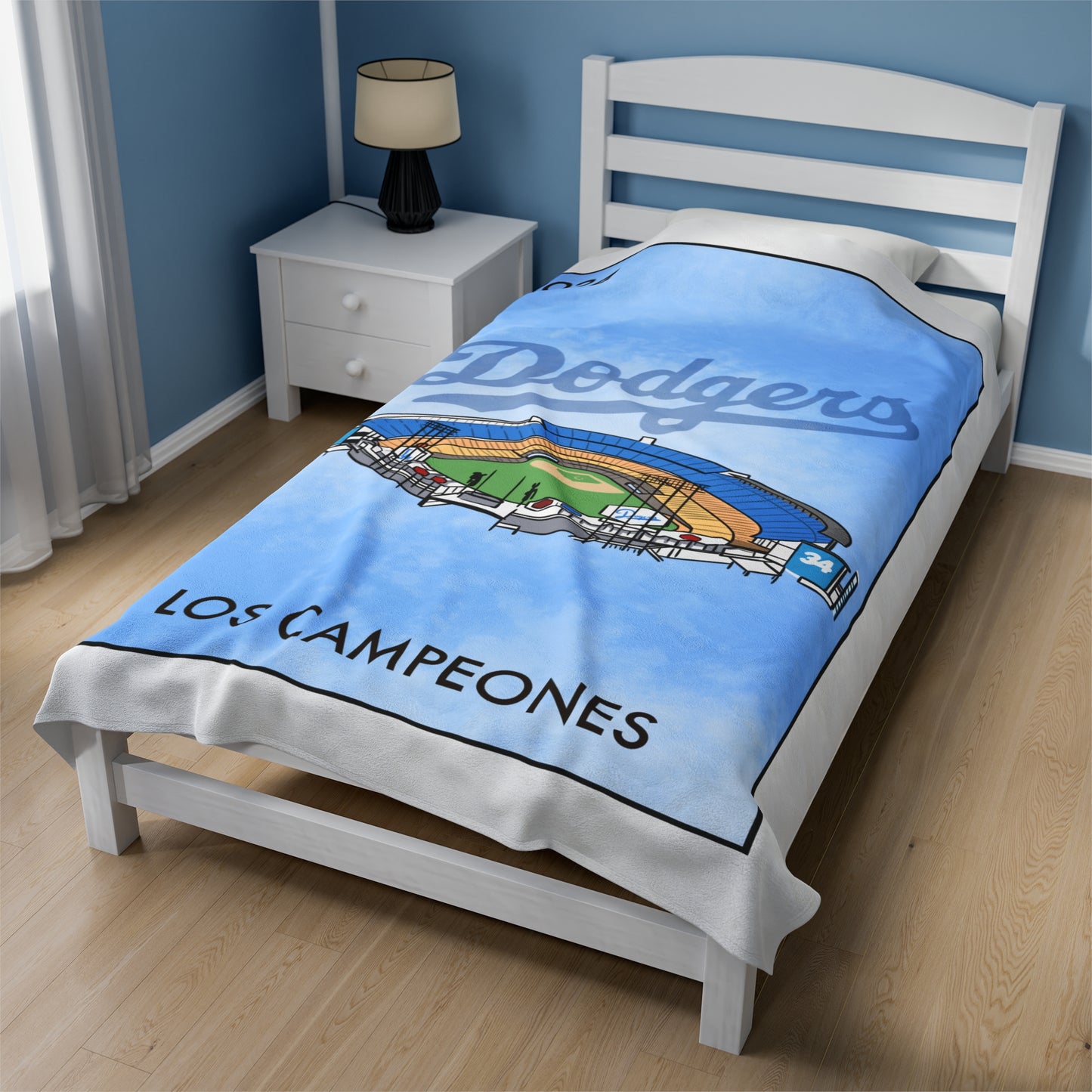 Los Campeones Dodgers Velveteen Plush Blanket - Cozy MLB Fan Throw