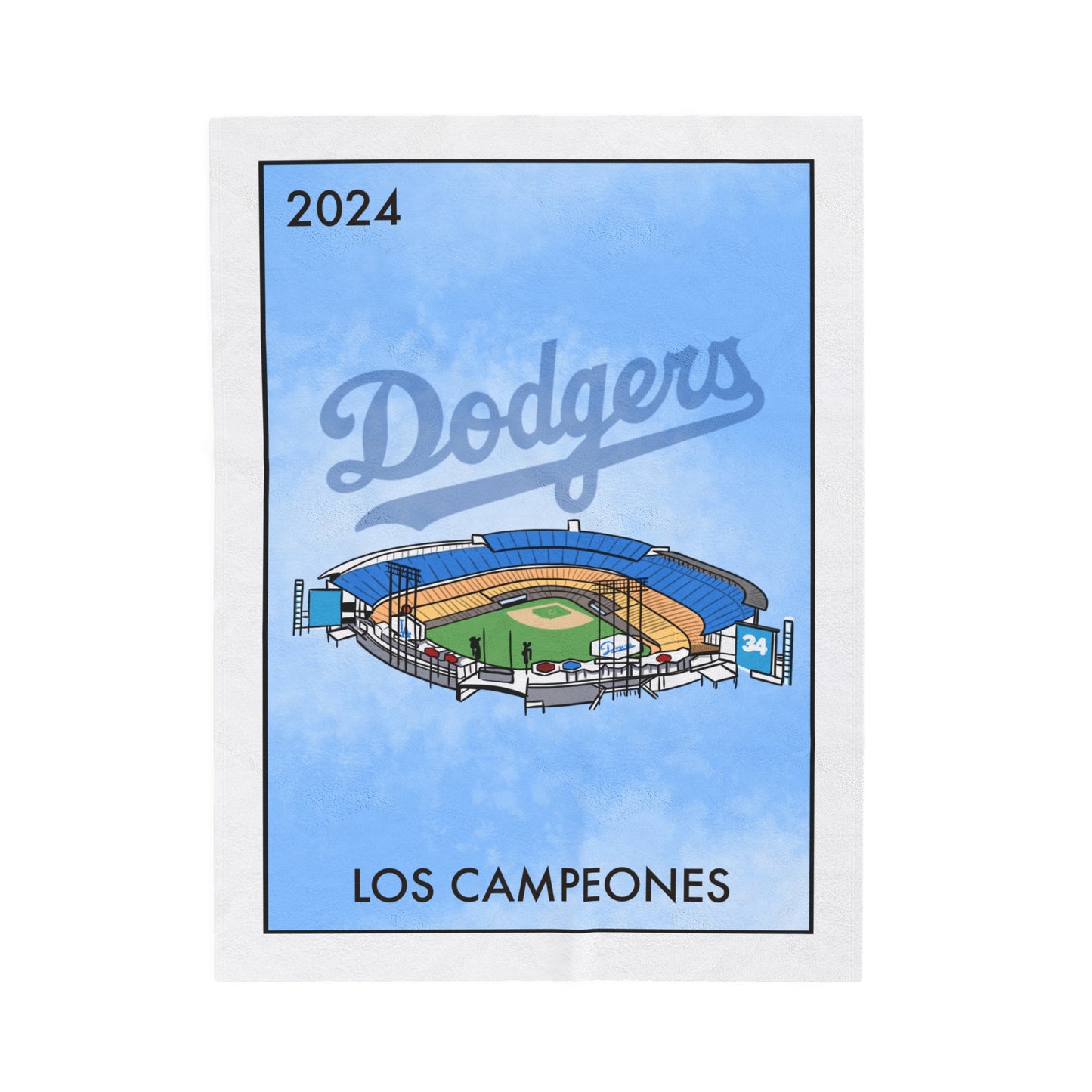 Los Campeones Dodgers Velveteen Plush Blanket - Cozy MLB Fan Throw