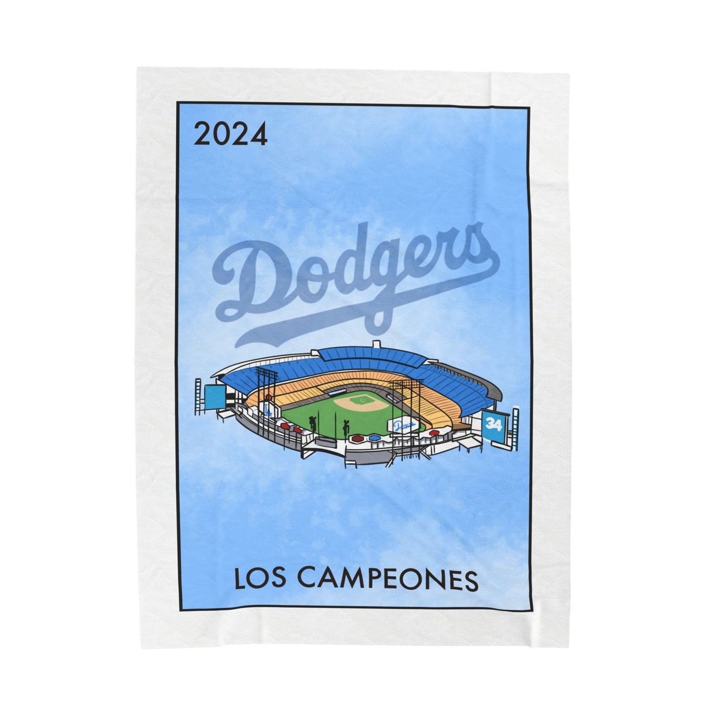 Los Campeones Dodgers Velveteen Plush Blanket - Cozy MLB Fan Throw